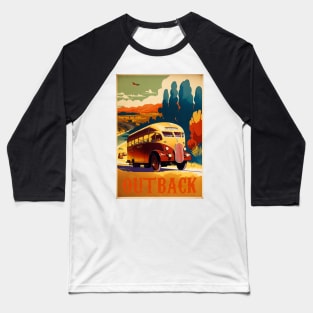 Outback Australia Roadtrip Vintage Travel Art Poster Baseball T-Shirt